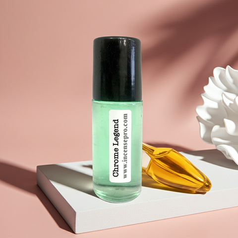 Chrome Legend fragrance body oil for men in oil form for refreshing scent application, hydration, and everyday use.