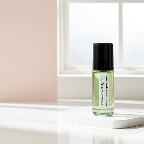 Cinnamon Body Oil unisex massage oil for soothing body massage, skin conditioning, and a warm aromatic self-care routine.