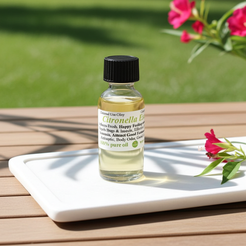Natural Citronella Essential Oil with a crisp, refreshing fragrance.