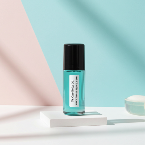 Ck One body oil bottle for men’s daily moisturizing, skin softening, and after-shower body care.