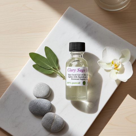 Natural Clary Sage essential oil with a fresh herbal aroma