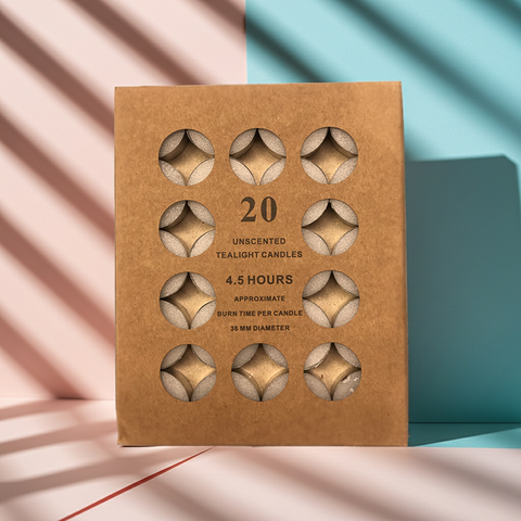 Classic white tea candles suitable for everyday use and decoration.