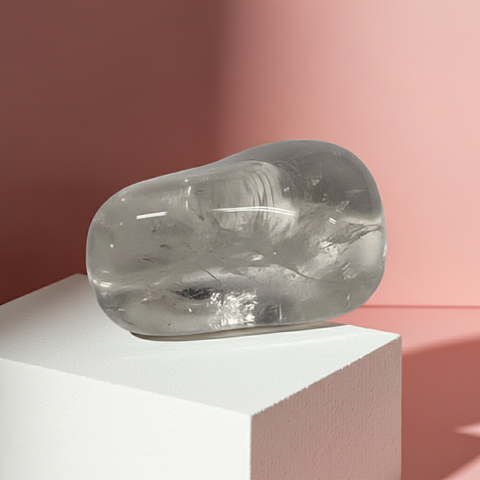 Clear Quartz tumbled stone from Brazil pocket stone pieces for carrying in a pouch, focus support, and spiritual use.