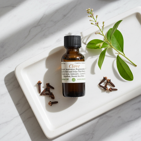 Natural clove essential oil with warm spicy fragrance