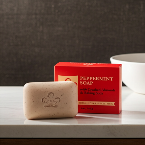 Cooling peppermint soap bar for refreshing showers, skin cleansing, and daily bath use.