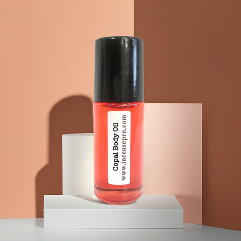 Copal Body Oil unisex oil blend for softening skin and personal scent layering.