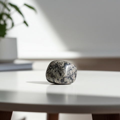 Crocodile Jasper natural pattern tumbled rock for gemstone displays, shelf décor, and collection use.