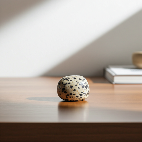 Dalmatian Jasper pocket stone for carrying during meditation, grounding, and daily positive energy use.