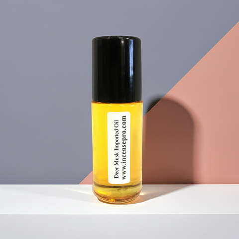 Deer Musk Imported Oil perfume bottle for personal fragrance use, pulse point application, and daily wear.