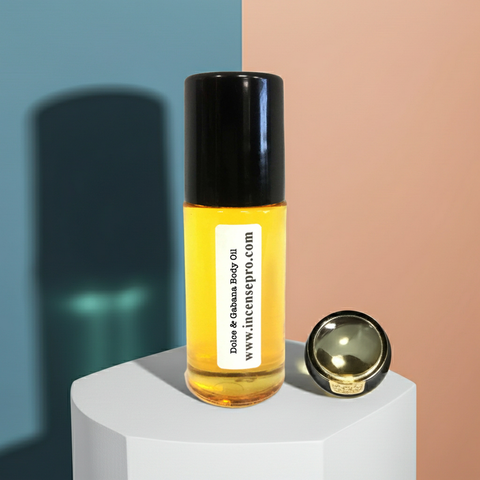 Dolce & Gabbana body oil moisturizer bottle for men for hydrating skin, smoothing rough areas, and daily body care.