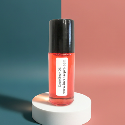 Drake Body Oil for men body oil bottle for moisturizing skin and adding a long-lasting masculine fragrance.