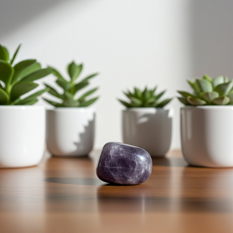 Dream Amethyst pocket tumbled stone for carrying during meditation, stress relief, and energy support.