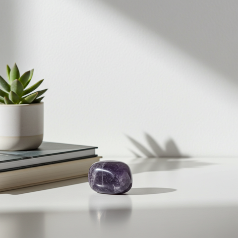Dream Amethyst polished tumbled crystal stone for chakra balancing, relaxation, and spiritual practice.