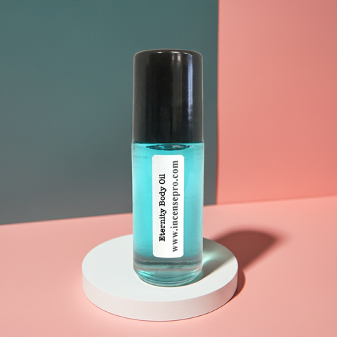 Eternity Body Oil for men in oil bottle form for personal fragrance, skin scenting, and everyday grooming.