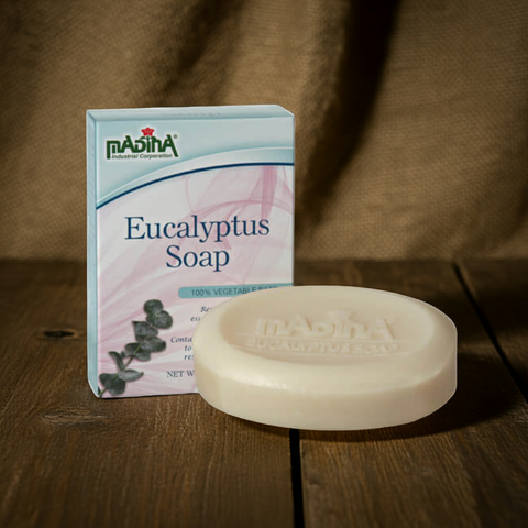 Natural eucalyptus soap bar for refreshing daily skincare.