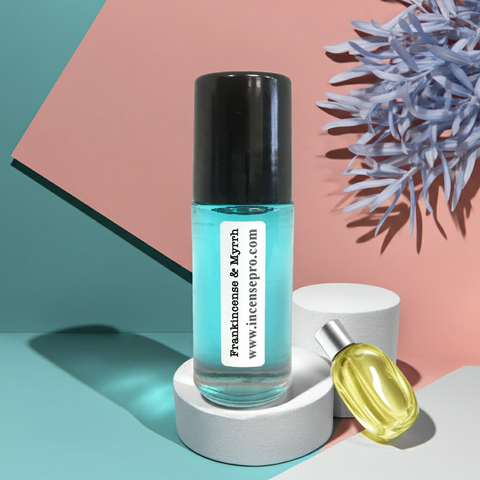 Frankincense & Myrrh unisex body oil for softening skin, hydrating after bathing, and everyday scent use.