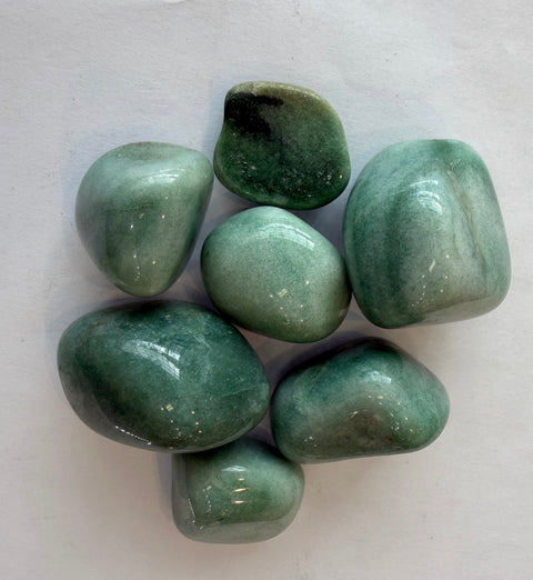 Fuchsite Tumbled Stones — natural green mica crystals for Heart Chakra, compassion, and emotional balance.