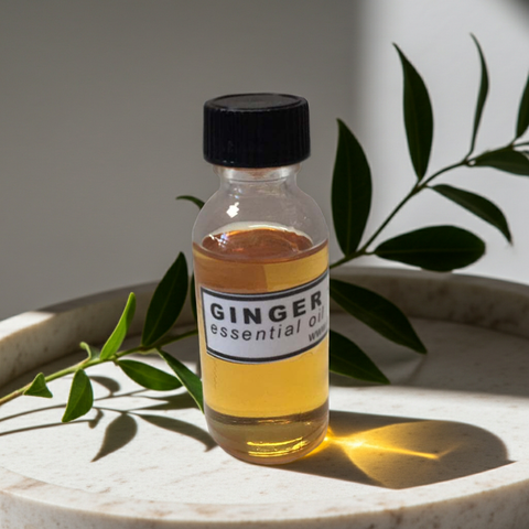 Natural ginger essential oil derived from ginger root