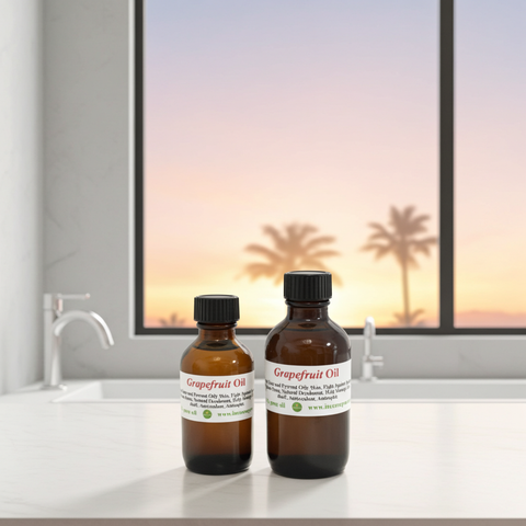 Grapefruit carrier oil displayed for aromatherapy, blending, and wellness routines.