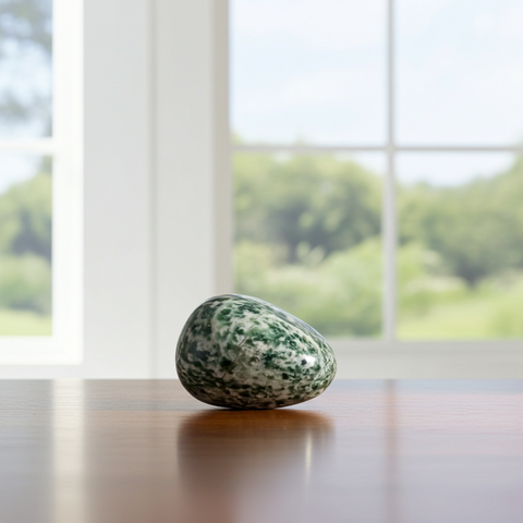Green Point tumbled stone crystal for meditation, energy balancing, and everyday spiritual use.