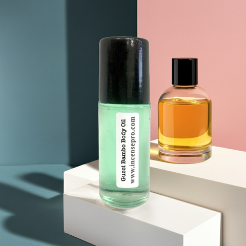 Gucci Bamboo women’s body oil bottle for softening skin, hydrating the body, and enhancing a floral fragrance routine.
