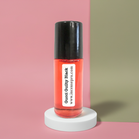 Gucci Guilty Black moisturizing body oil for him for body care, skin nourishment, and scented grooming.