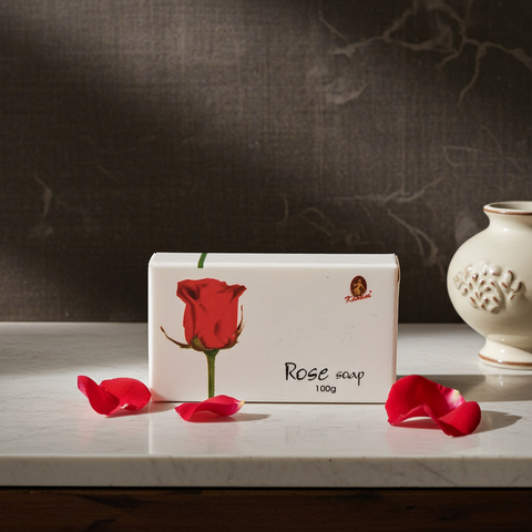 Handmade Natural Rose Soap bar for washing, moisturizing care, and daily bath use.