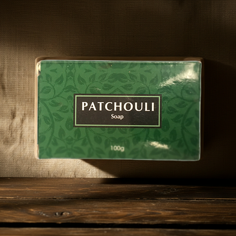 Handmade patchouli soap bar for skincare, bathing, and everyday cleansing.