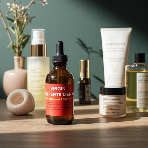 Herbal Hair Fertilizer Oil with a nourishing formula for dry and weak hair.