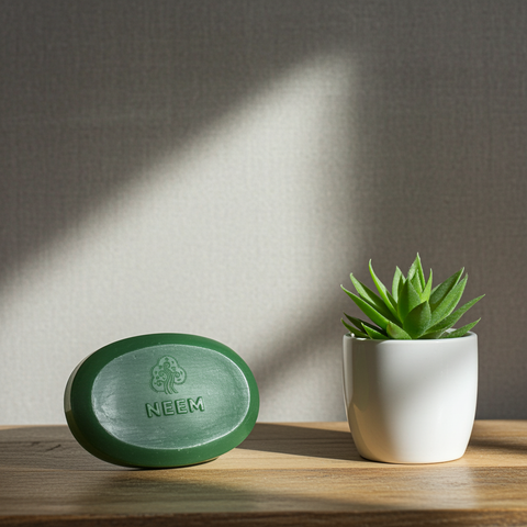 Herbal neem soap bar with a simple natural skincare look.