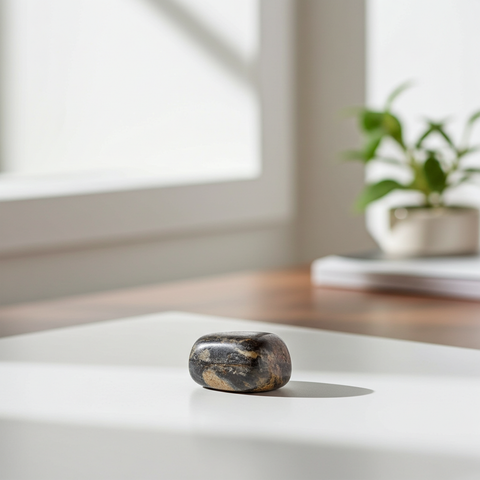 Indonesian Batik Jasper tumbled stone for grounding practice, crystal healing, and everyday pocket carry.
