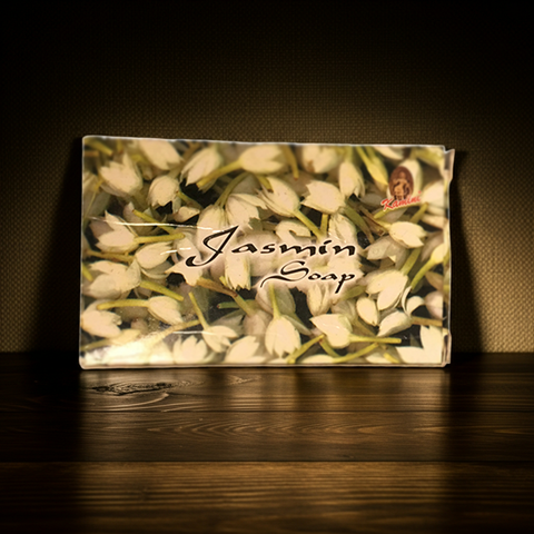 Natural jasmin soap bar with a soft floral fragrance.
