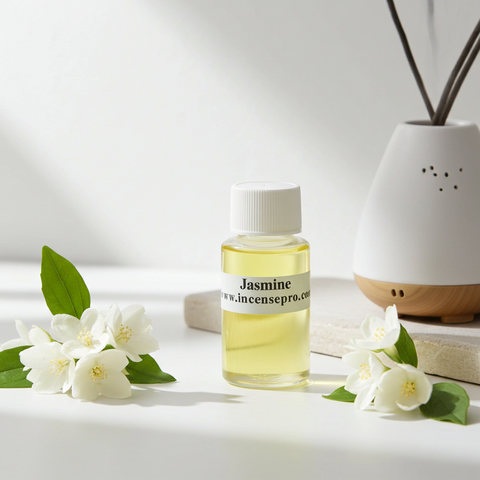 Jasmine Burning Oil with a rich floral fragrance for oil burners and home aroma.