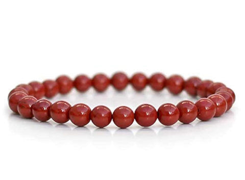 Jasper Red Beaded Bracelet root chakra grounding endurance vitality earth