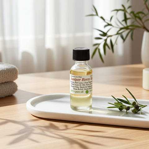 Natural juniper berry essential oil for aromatic use and relaxation