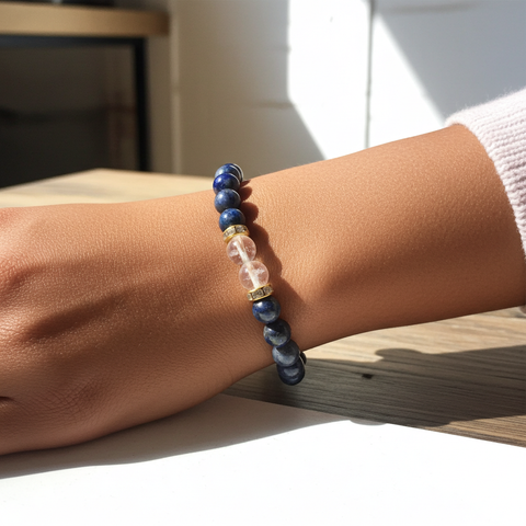Lapis bracelet made with blue lapis lazuli stones for a meaningful accessory