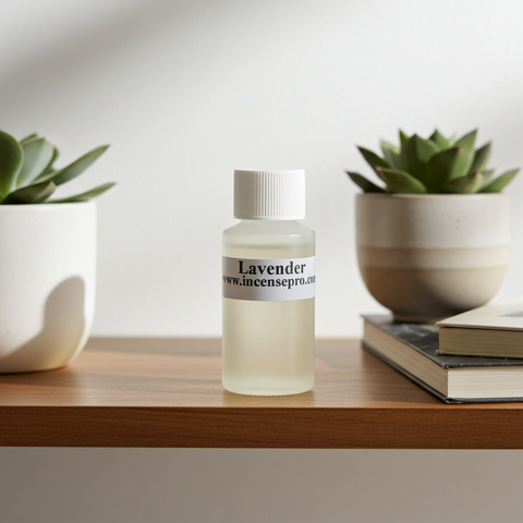 Lavender Burning Oil with a soothing floral aroma for oil burners, creating a calm and relaxing atmosphere.