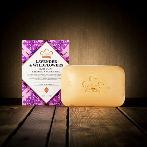 Lavender soap bar for daily cleansing, bathing, and refreshing skincare use.