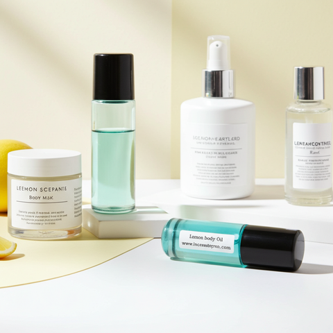 Lemon Body Oil unisex lightweight body oil for softening skin, adding moisture, and after-shower body care.