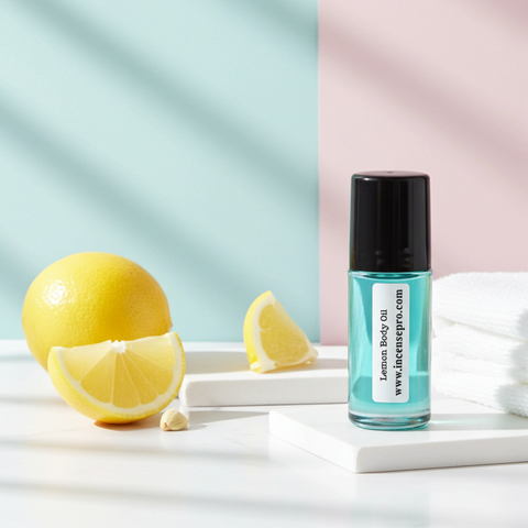 Lemon Body Oil unisex body oil for moisturizing skin, softening dry areas, and daily body care.