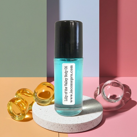 Lilly of the Valley skin softening body oil bottle for hydrating rough skin, improving softness, and daily moisturizing.