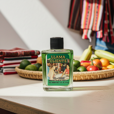Llama Cliente Spiritual Oil associated with attracting messages, calls, and positive client interactions.