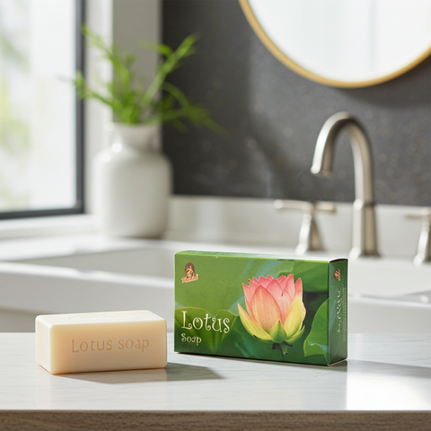 Lotus beauty soap bar for gentle cleansing, soft skin care, and daily bathing use.
