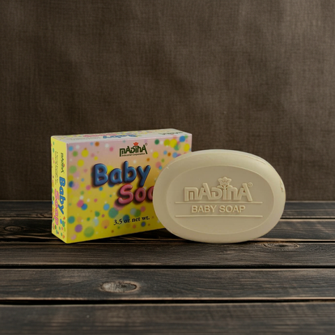 Madina Baby Soap bar soap for infant bathing, mild cleansing, and everyday skin care.
