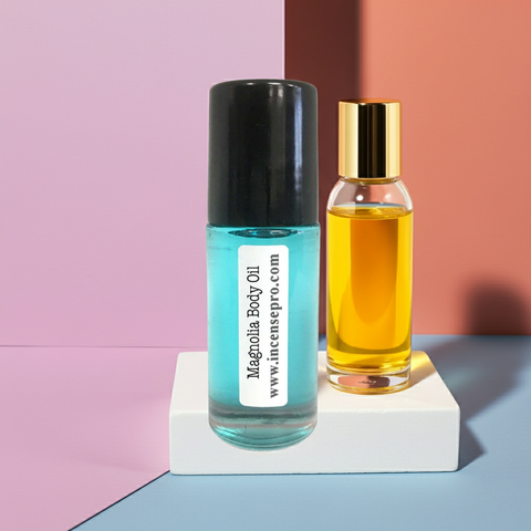 Magnolia Body Oil bottle for full-body moisturizing, smoothing rough skin, and nourishing daily skincare.