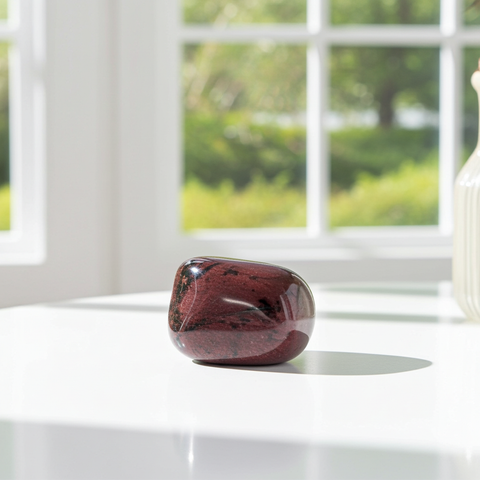 Mahogany Obsidian polished tumbled stone for meditation, energy balancing, and protective crystal work.