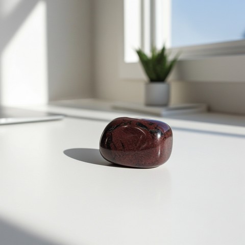 Mahogany Obsidian tumbled stone for crystal healing, grounding, and daily spiritual use.