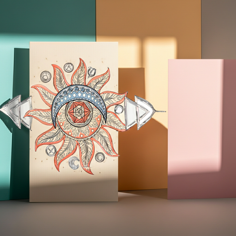 Mandala sun and moon tapestry with boho celestial design for wall decor.