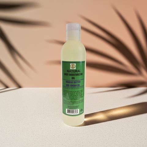 Hydrating body oil with mango butter and argan for daily skin moisture