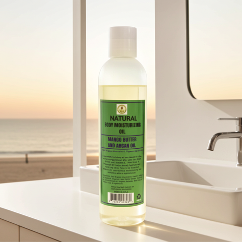 Skin softening body oil with mango butter and argan for a healthy glow